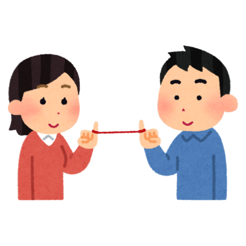 Two people connecting